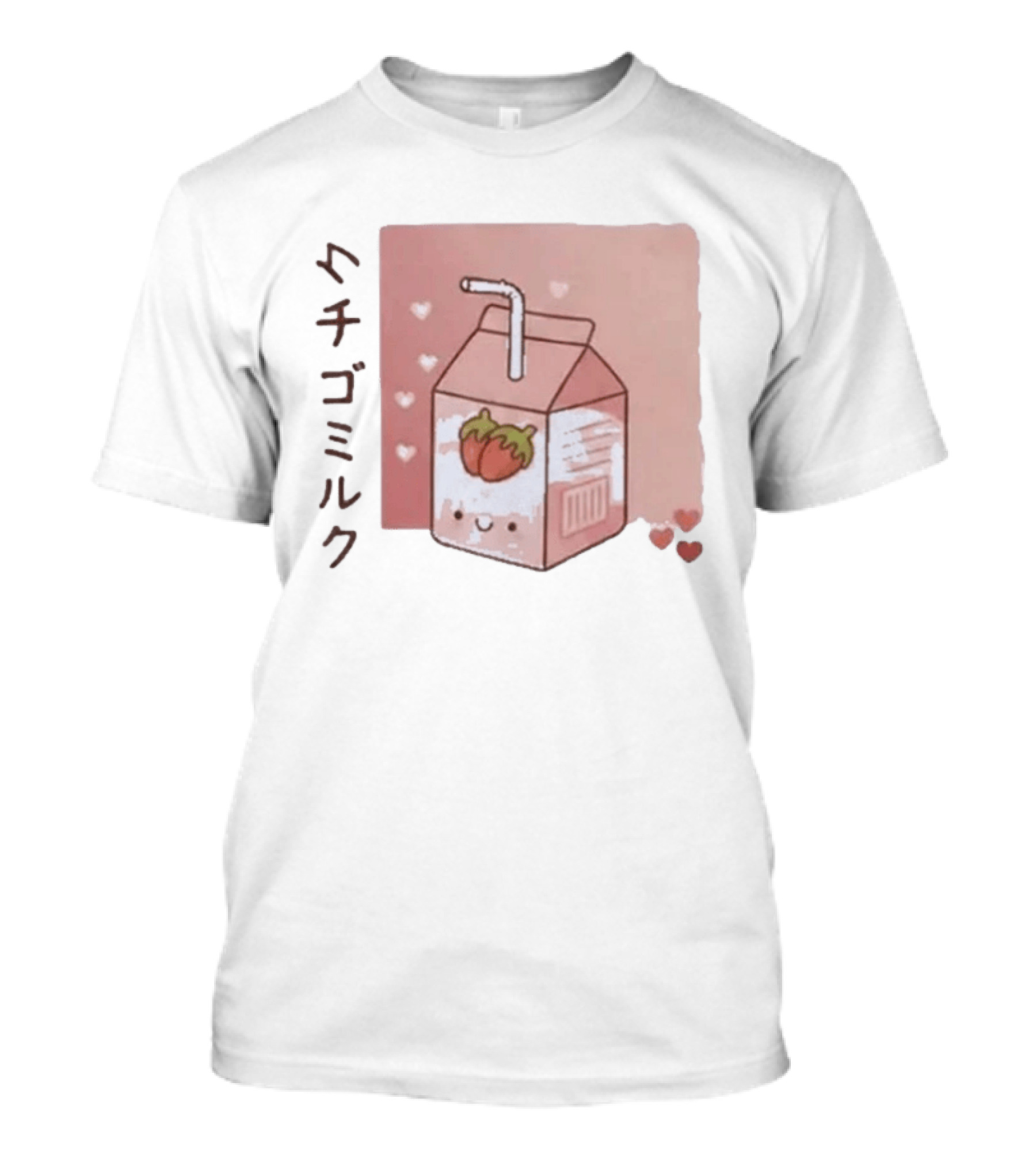 Strawberry Milk Kawaii Cartoon Fight Or Flight Lucas Reyes T-Shirt