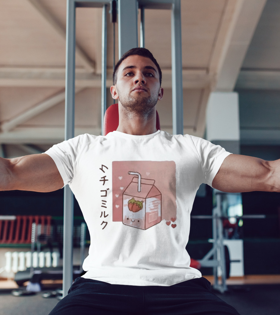 Strawberry Milk Kawaii Cartoon Fight Or Flight Lucas Reyes T-Shirt