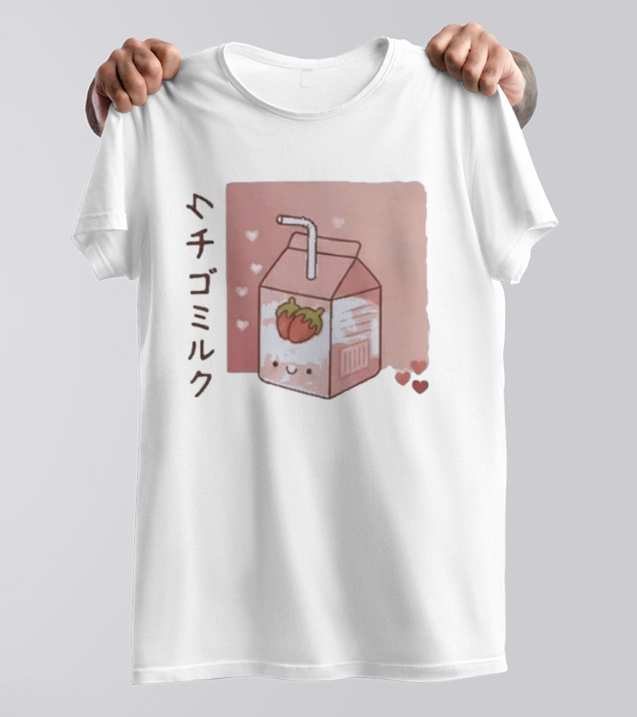 Strawberry Milk Kawaii Cartoon Fight Or Flight Lucas Reyes T-Shirt