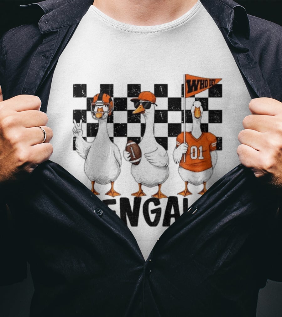 Goose Bengals Who Dey Cincinnati Football Game Day T-Shirt