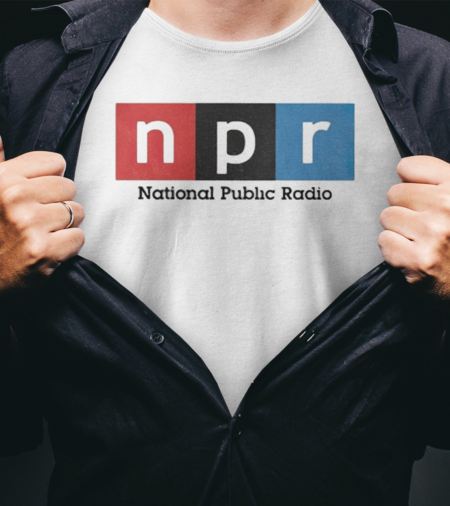 NPR National Public Radio Iconic Logo Red Black Blue T-Shirt
