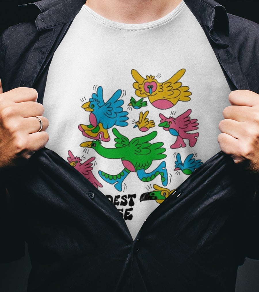 Modest Mouse Colorful Birds Flock T-Shirt