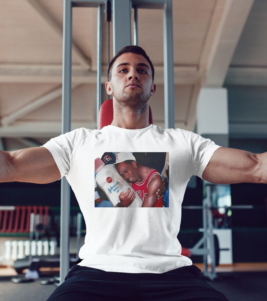 P.Diddy Crying Meme Johnson's Baby Oil Bulls Jersey T-Shirt
