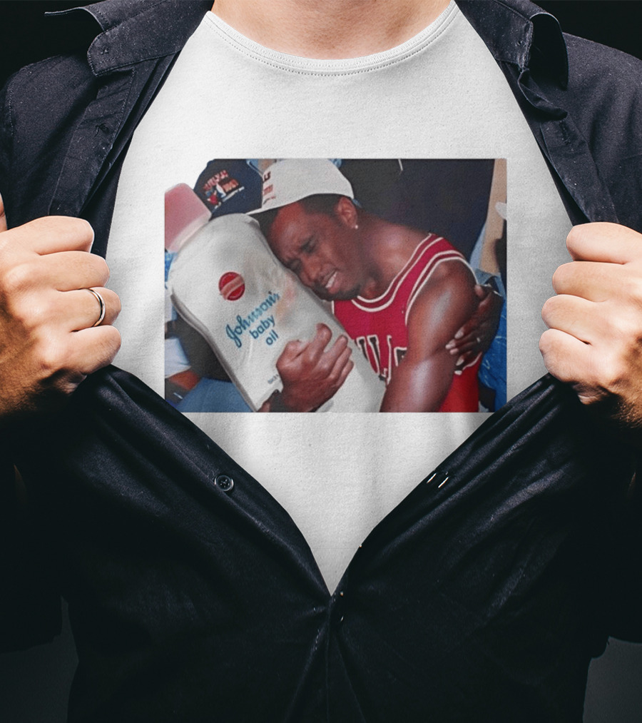 P.Diddy Crying Meme Johnson's Baby Oil Bulls Jersey T-Shirt