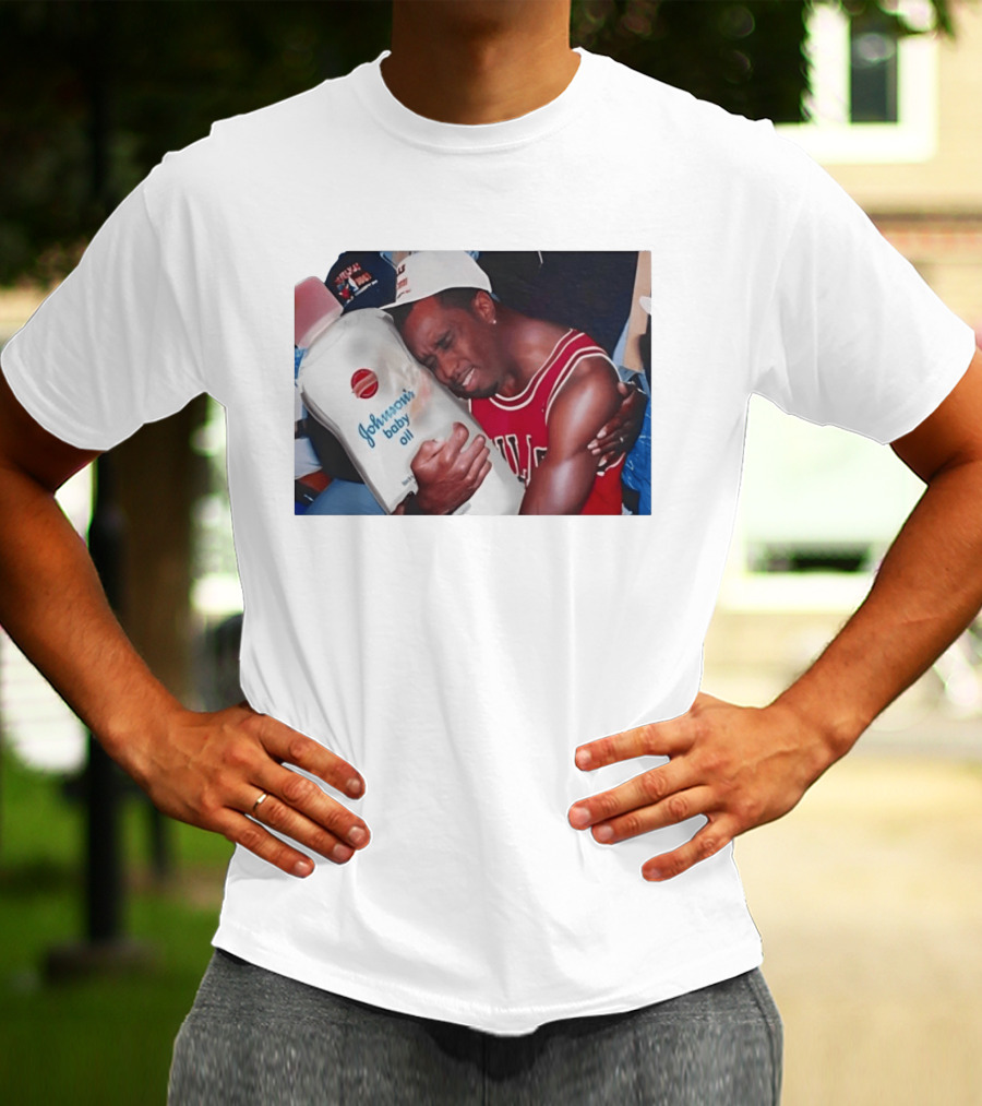 P.Diddy Crying Meme Johnson's Baby Oil Bulls Jersey T-Shirt
