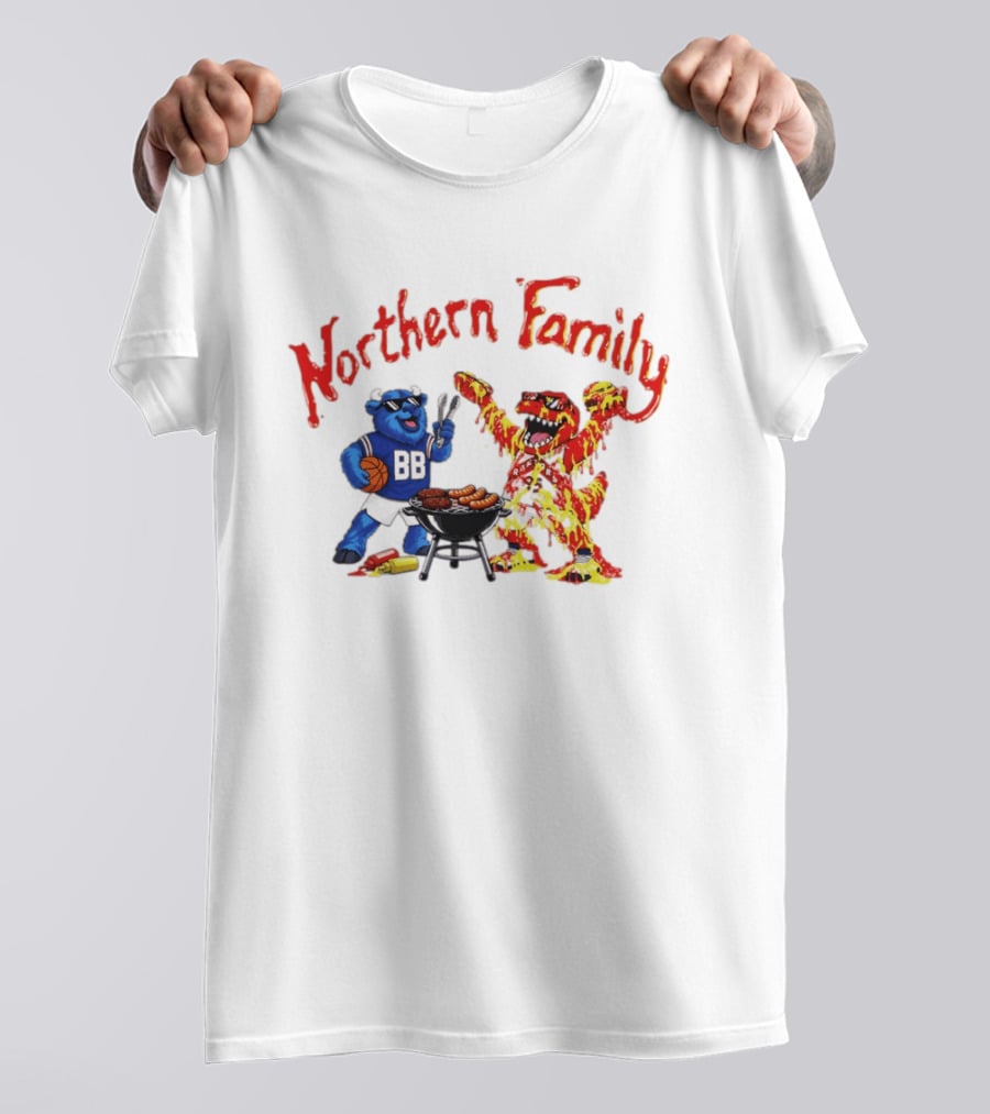 Northern Family BBQ Fun With Raptors And Buffalo Bills T-Shirt