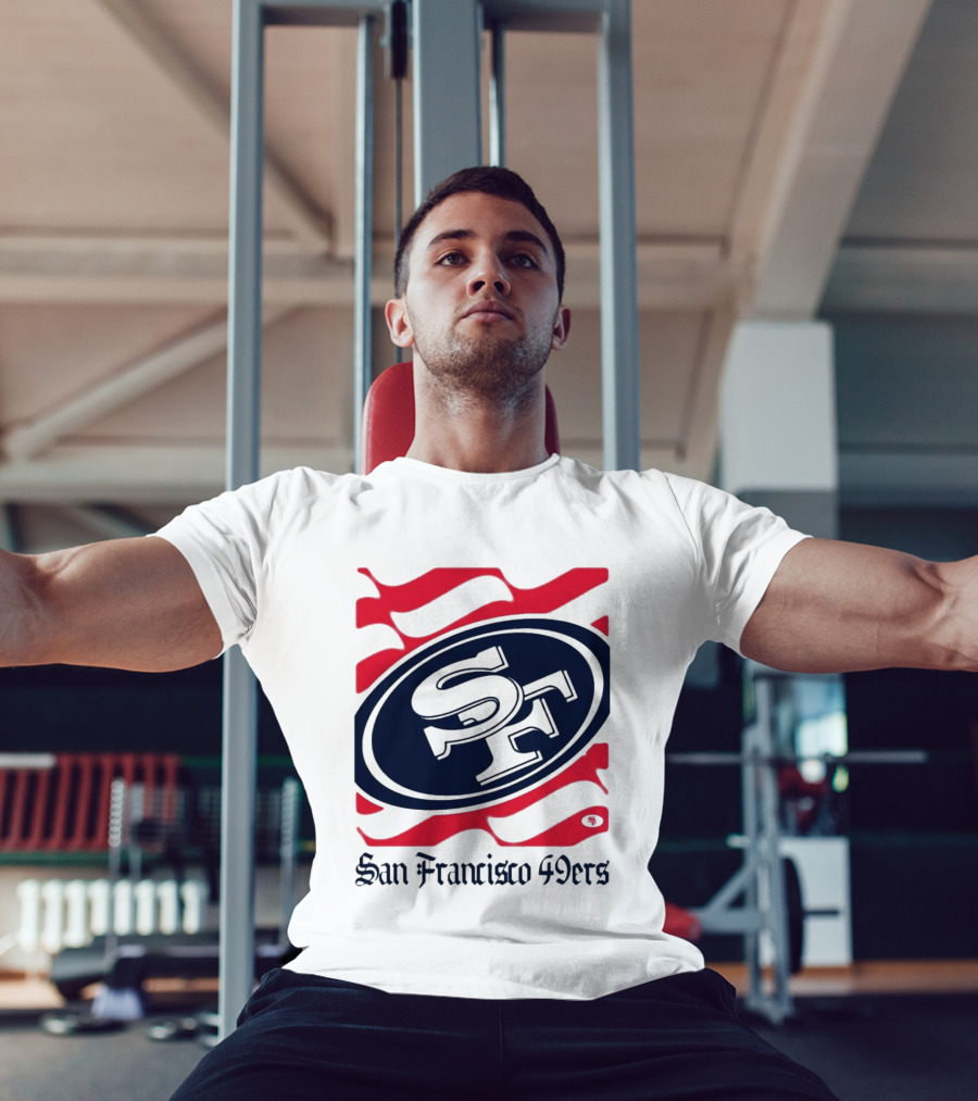 San Francisco 49ers SF Flag Heritage Wordmark T-Shirt