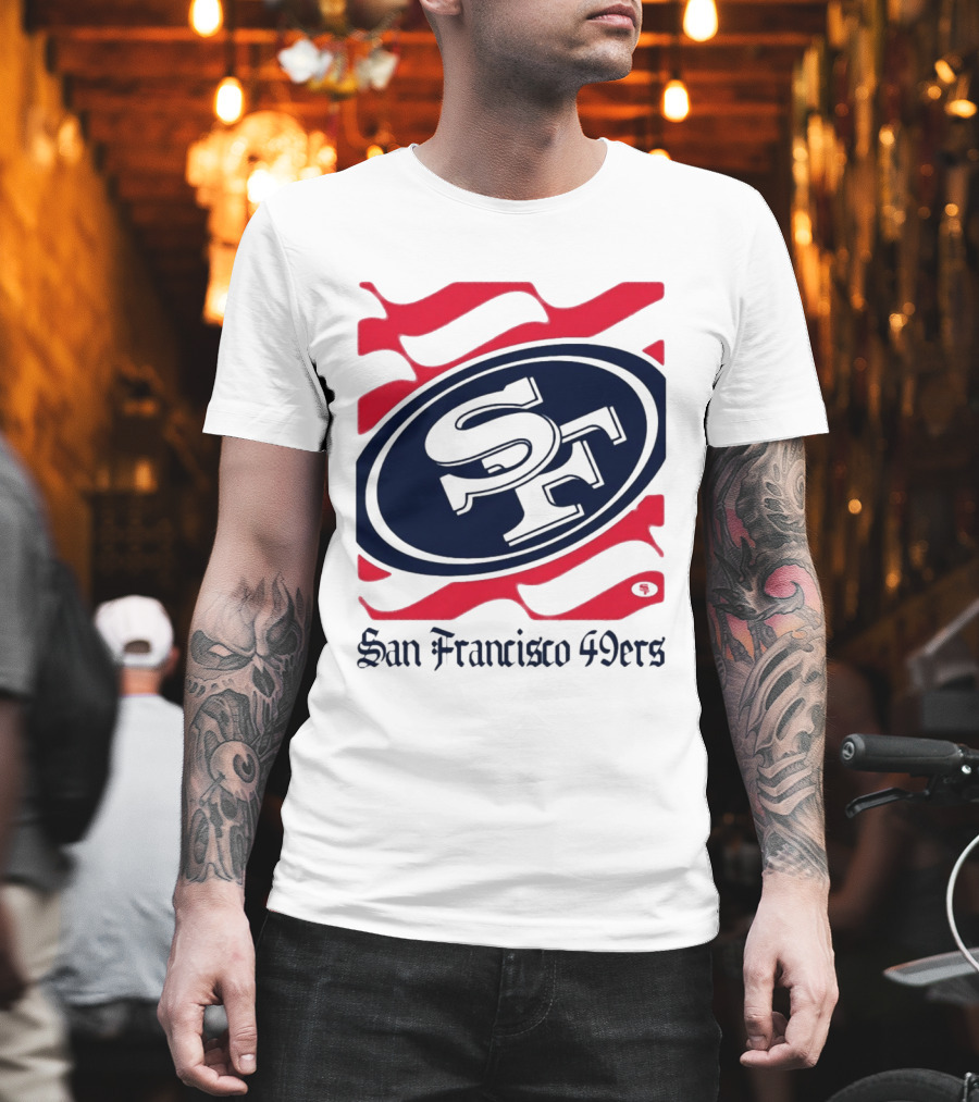 San Francisco 49ers SF Flag Heritage Wordmark T-Shirt