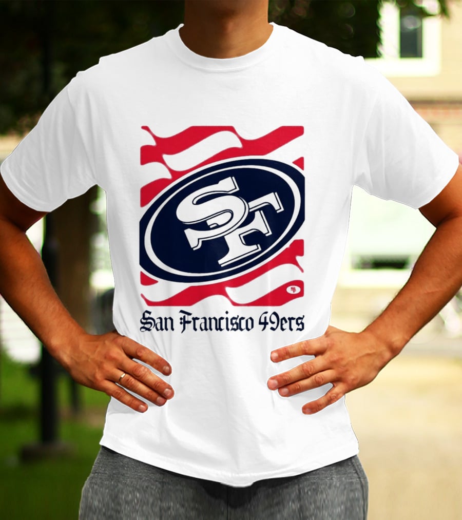 San Francisco 49ers SF Flag Heritage Wordmark T-Shirt