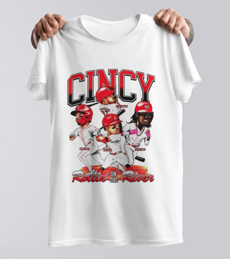 Cincy Spencer Steer Matt McLain Elly De La Cruz Tyler Stephenson Rollin' On The River T-Shirt