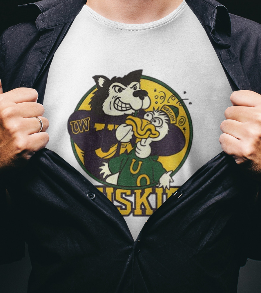 UW Huskies Vs Oregon Ducks Rivalry Football Showdown T-Shirt