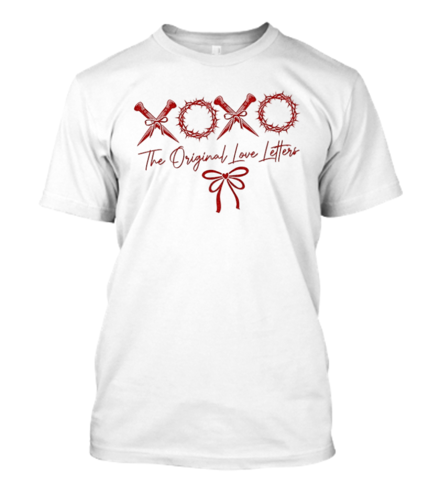 Xoxo The Original Love Letters Valentine's Bow T-Shirt