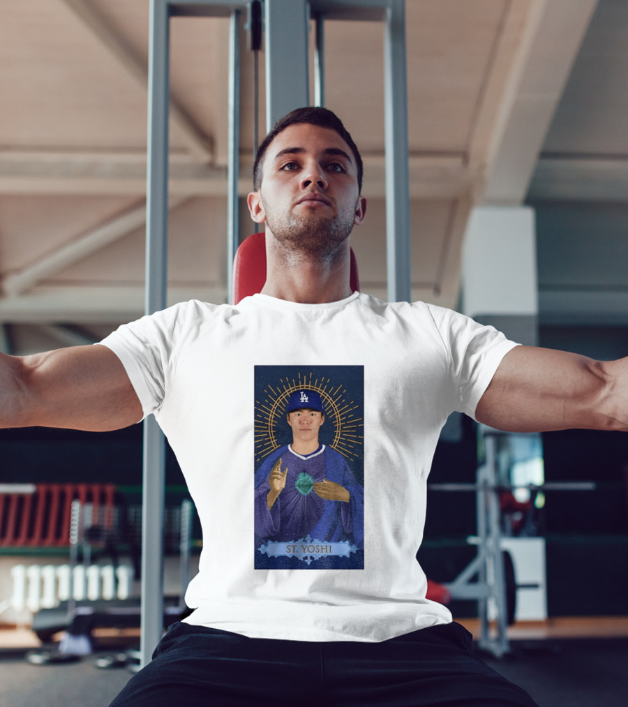 Yoshinobu Yamamoto Dodgers St. Yoshi Halo Icon MLB T-Shirt
