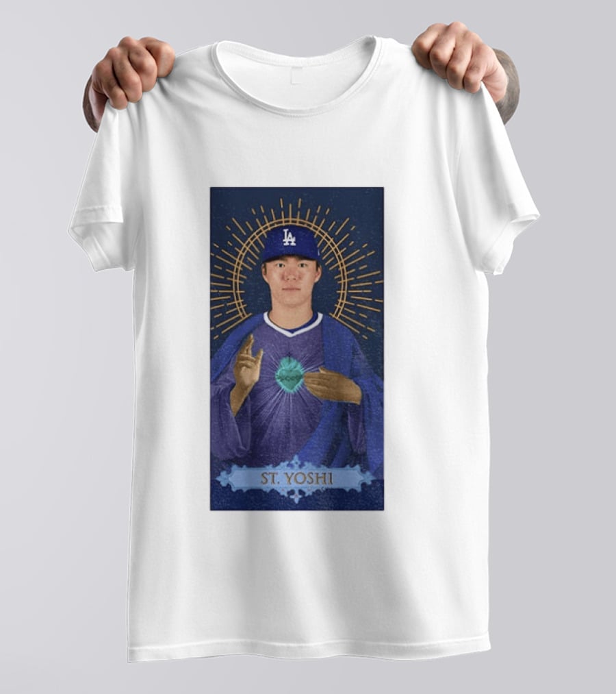 Yoshinobu Yamamoto Dodgers St. Yoshi Halo Icon MLB T-Shirt