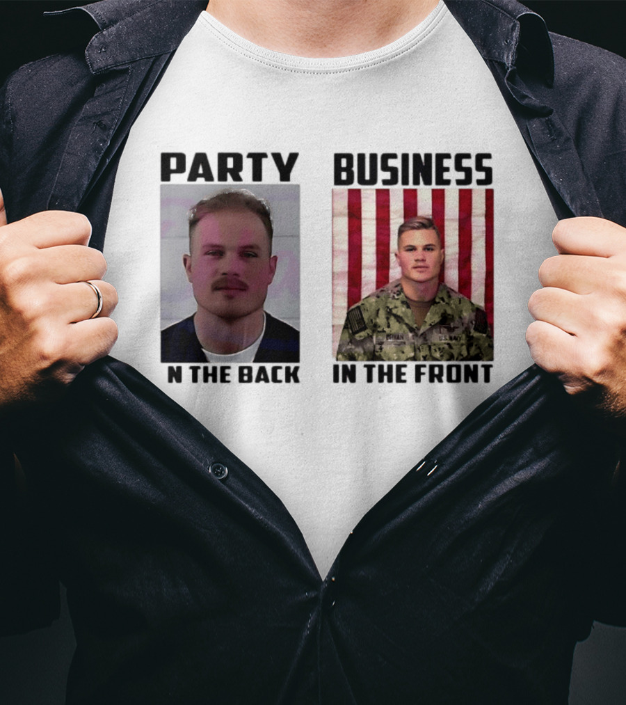 Party In The Back Business In The Front Zach Bryan U.S. Navy T-Shirt