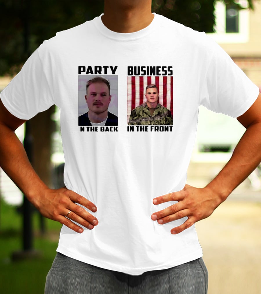 Party In The Back Business In The Front Zach Bryan U.S. Navy T-Shirt