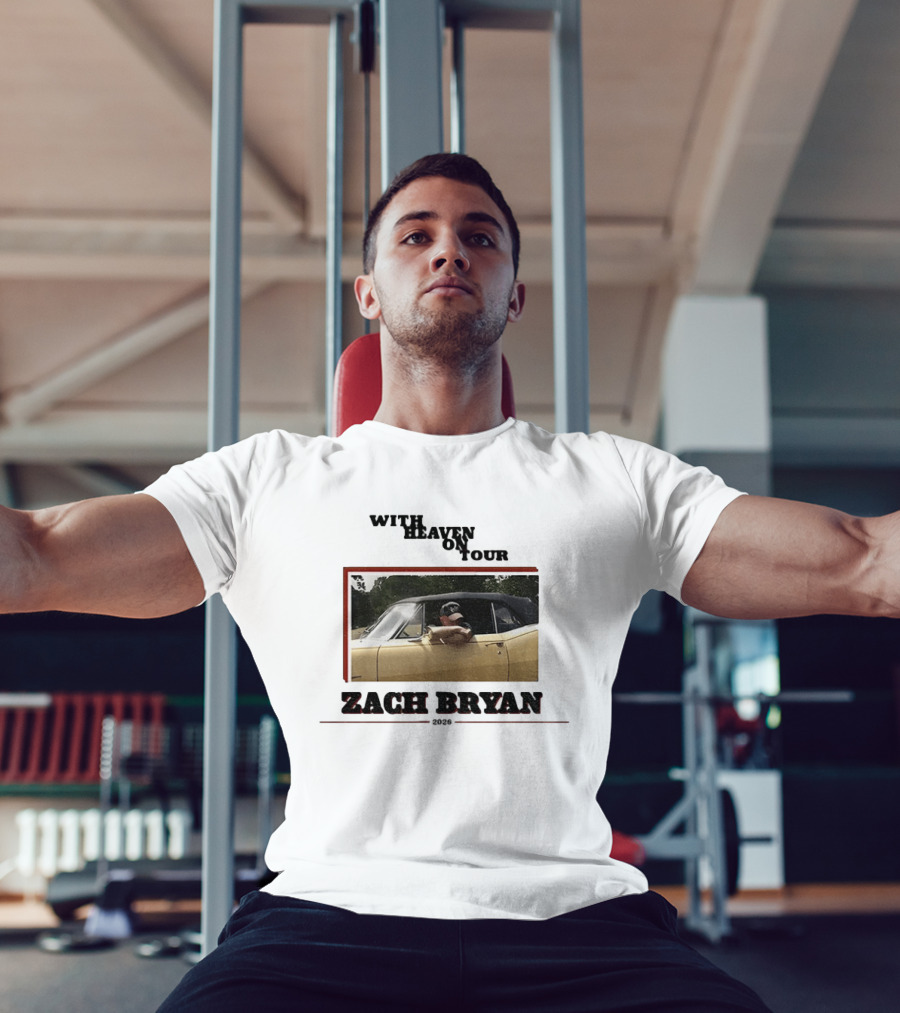 Zach Bryan With Heaven On Tour 2026 Yellow Convertible Country Music T-Shirt