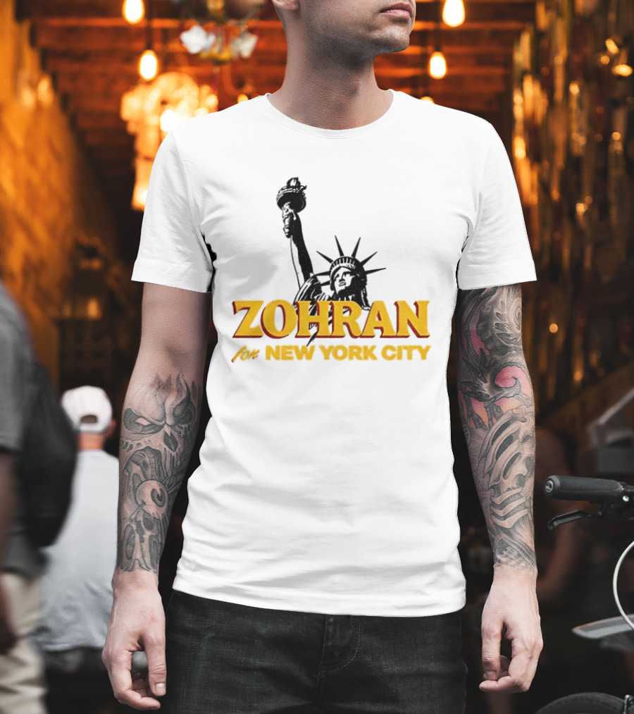 Zohran And Statue Of Liberty New York City Showdown T-Shirt
