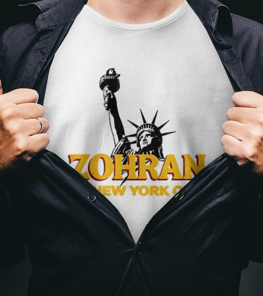 Zohran And Statue Of Liberty New York City Showdown T-Shirt