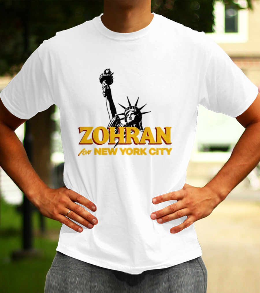Zohran And Statue Of Liberty New York City Showdown T-Shirt