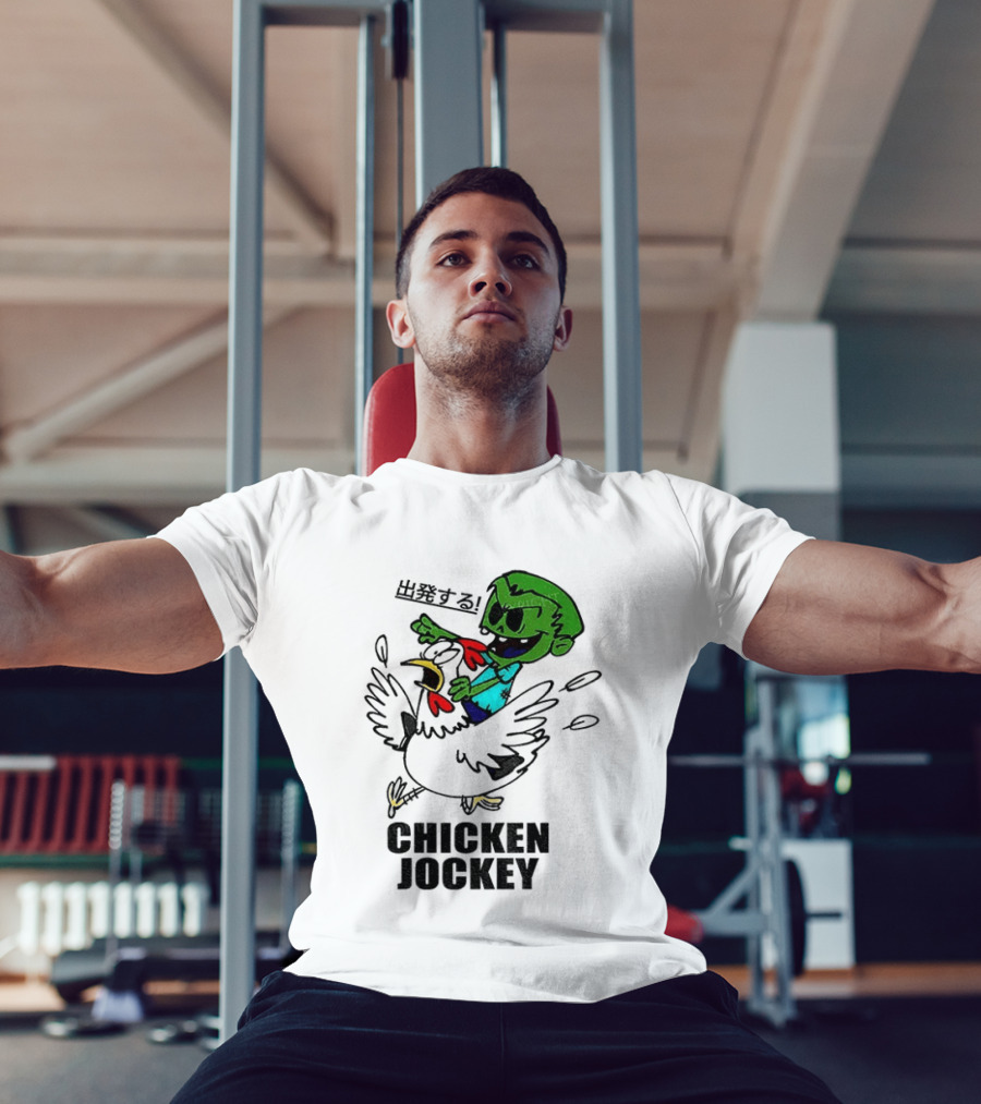 Zombie Chicken Jockey Exclamation Anime T-Shirt