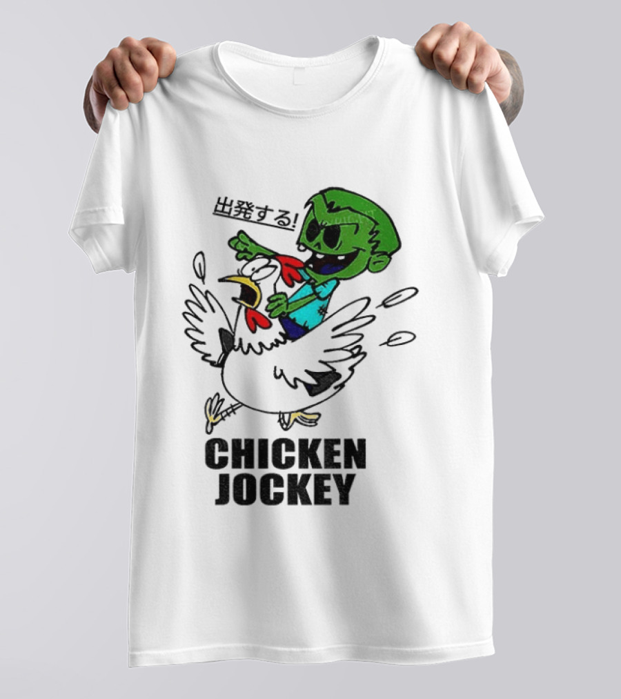 Zombie Chicken Jockey Exclamation Anime T-Shirt