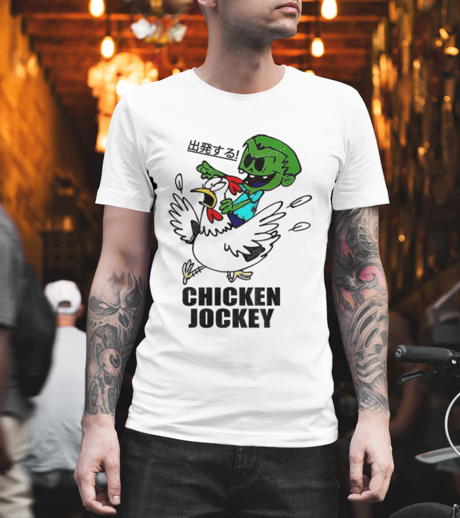 Zombie Chicken Jockey Exclamation Anime T-Shirt