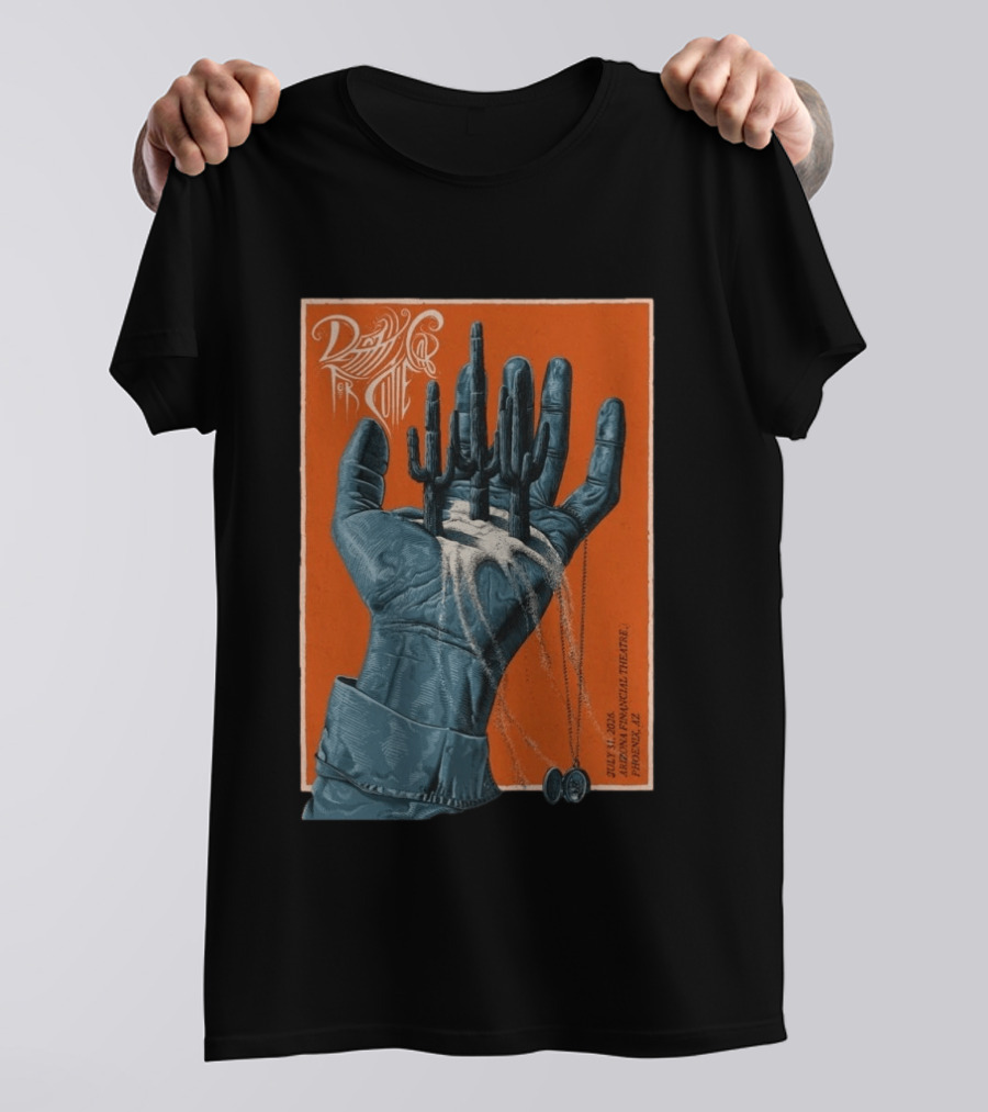 Death Cab For Cutie July 31 2026 Arizona Financial Theatre Phoenix AZ Cactus Hand T-Shirt