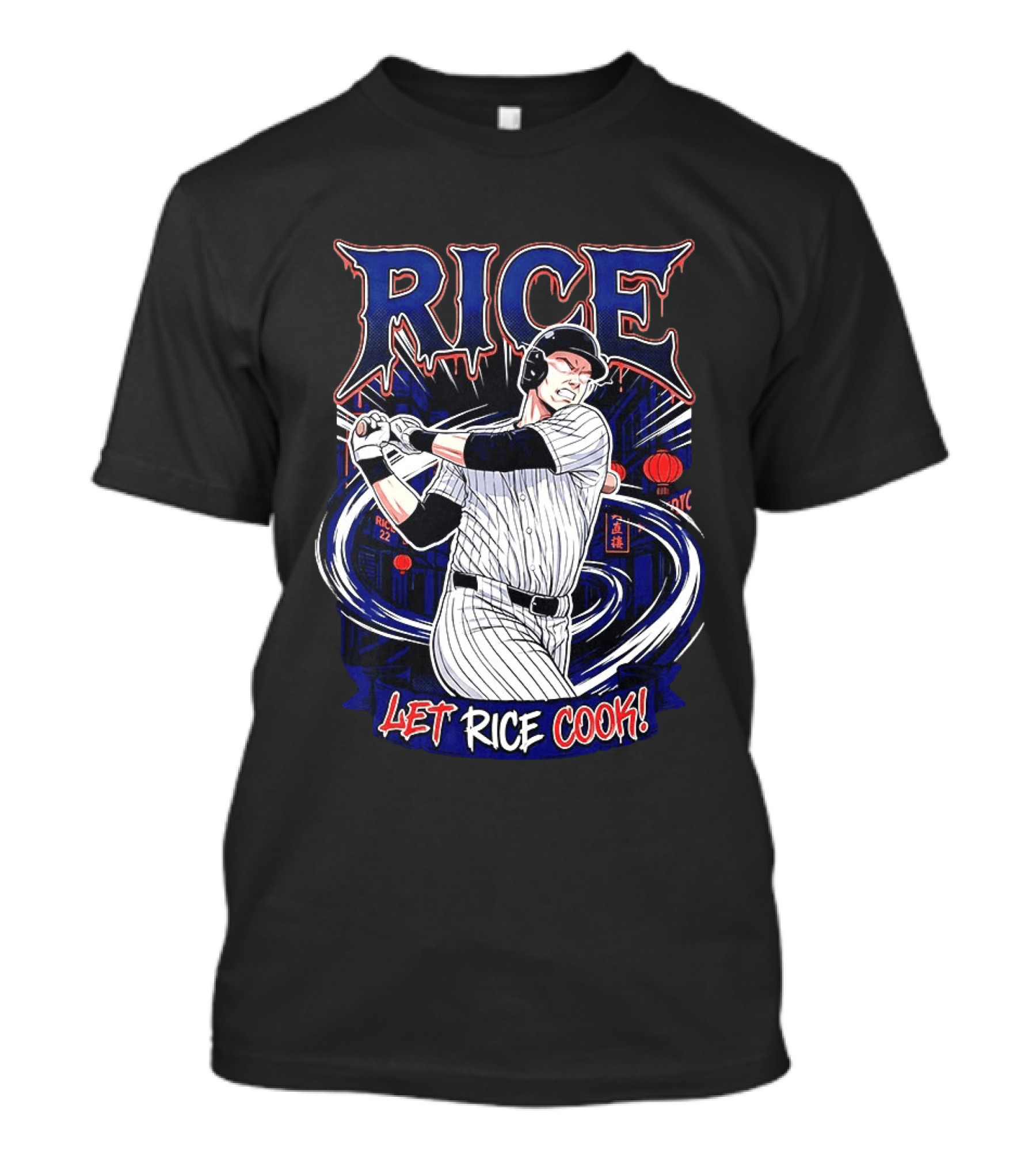 Rice Let Rice Cook New York Yankees Baseball Cartoon T-Shirt