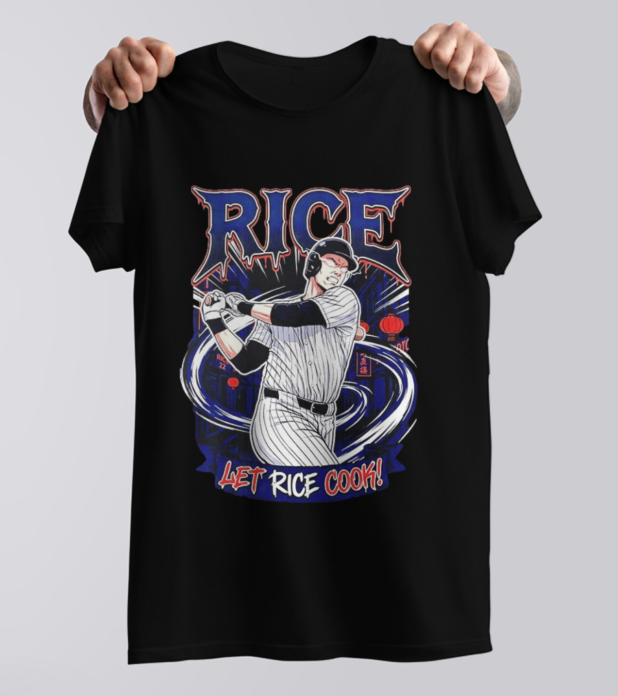 Rice Let Rice Cook New York Yankees Baseball Cartoon T-Shirt