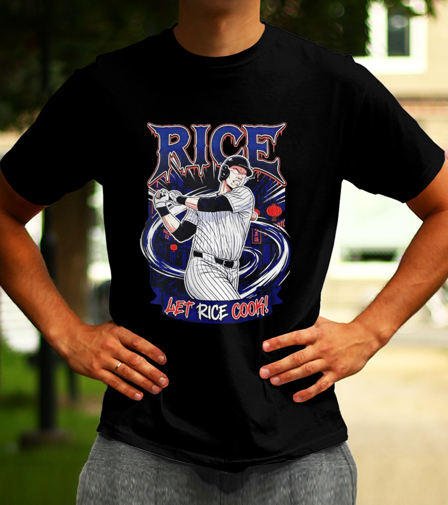 Rice Let Rice Cook New York Yankees Baseball Cartoon T-Shirt
