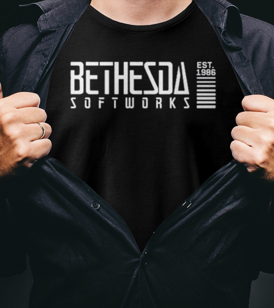Bethesda Softworks 40th Anniversary 2026 Retro Pixel Art Style Celebration T-Shirt