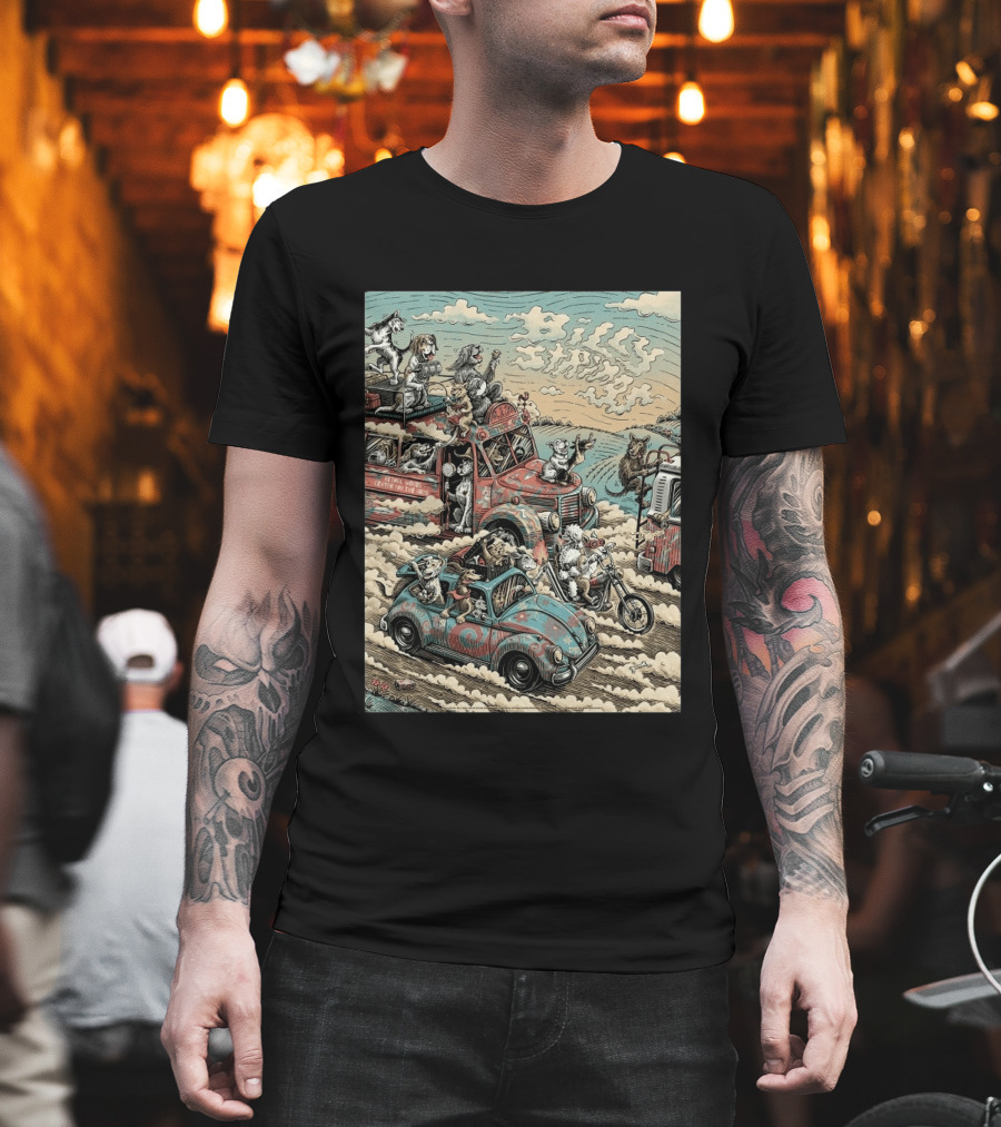Billy Strings Bethel NY Event August 1 2026 Dylan Goldberger Bethel Woods Center Night 2 Psychedelic Animal Parade T-Shirt