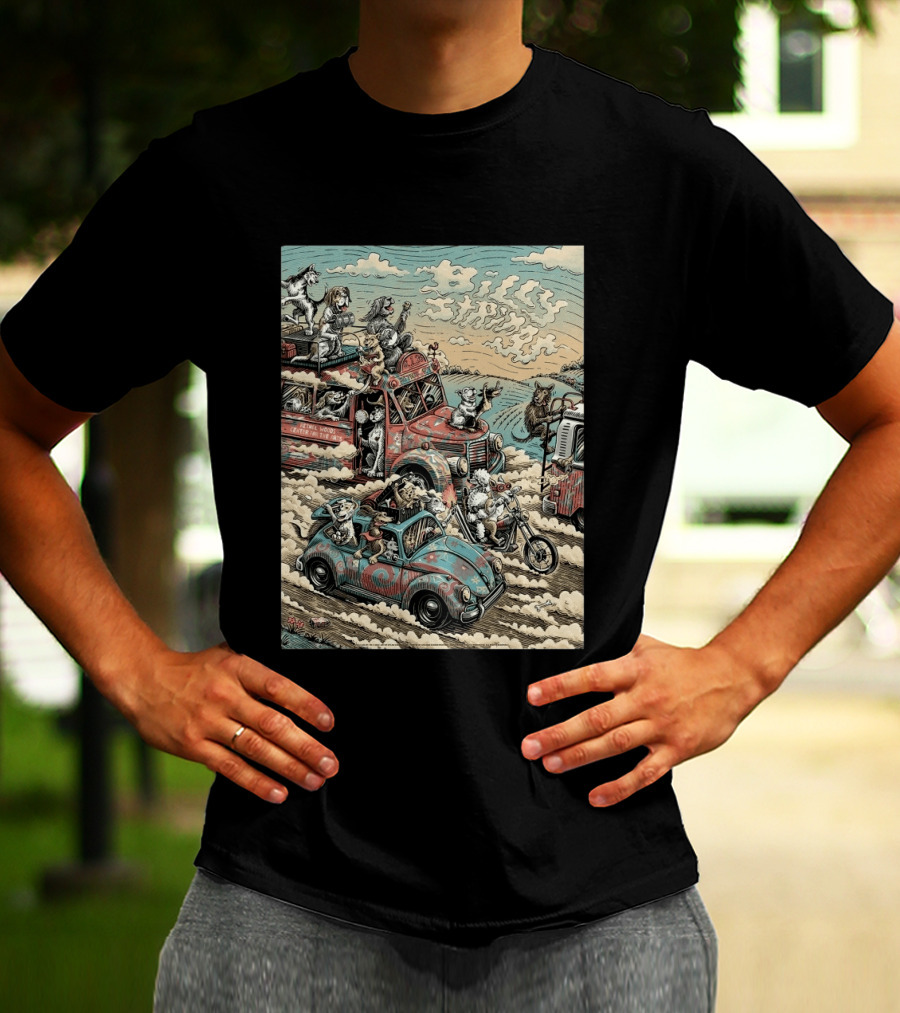 Billy Strings Bethel NY Event August 1 2026 Dylan Goldberger Bethel Woods Center Night 2 Psychedelic Animal Parade T-Shirt