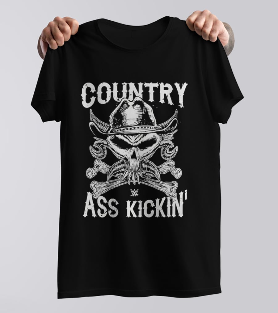 WWE Brock Lesnar Country Ass Kickin Cowboy Skull And Crossbones T-Shirt