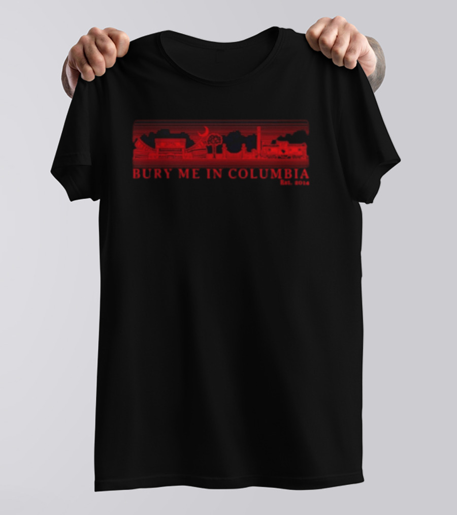 Bury Me In Columbia City Skyline Est 2014 Moon And Trees T-Shirt