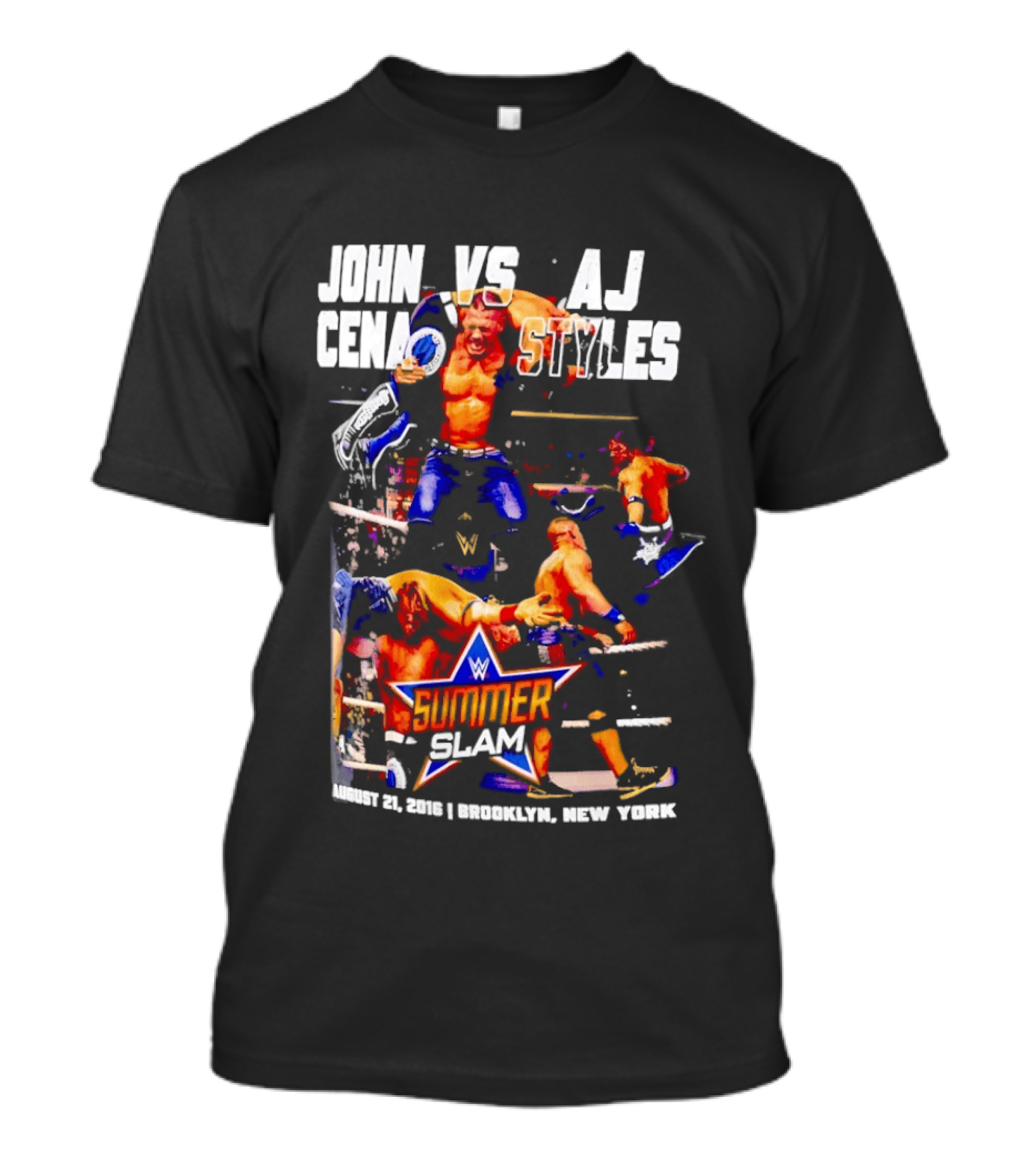 John Cena Vs AJ Styles WWE SummerSlam 2016 Barclays Center August 21 Brooklyn New York T-Shirt