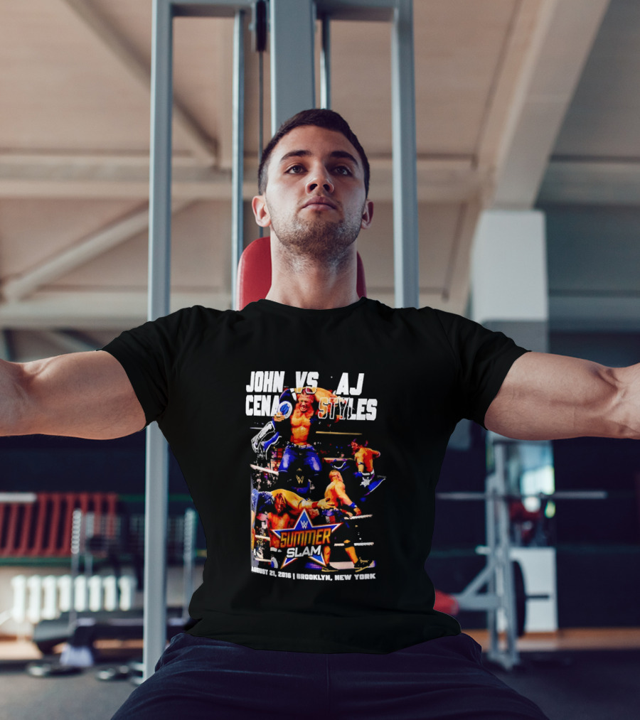John Cena Vs AJ Styles WWE SummerSlam 2016 Barclays Center August 21 Brooklyn New York T-Shirt
