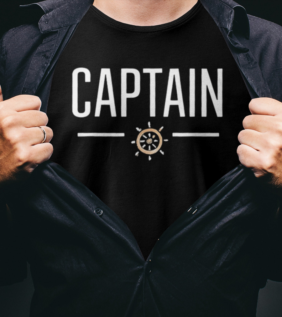 Captain Nautical Ship Wheel T-Shirt