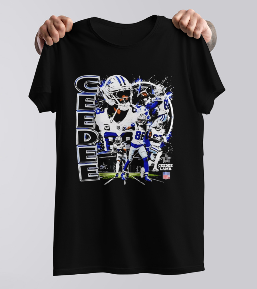 CeeDee Lamb No 88 Dallas Cowboys Collage Player Action T-Shirt