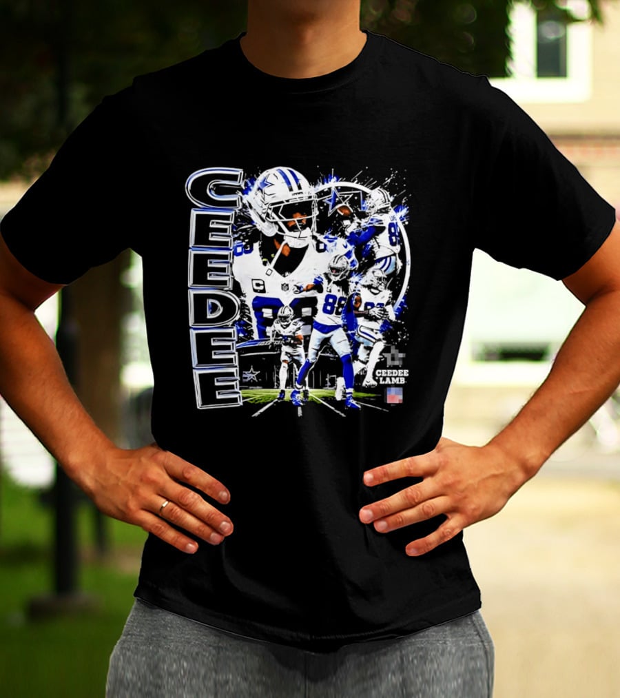 CeeDee Lamb No 88 Dallas Cowboys Collage Player Action T-Shirt