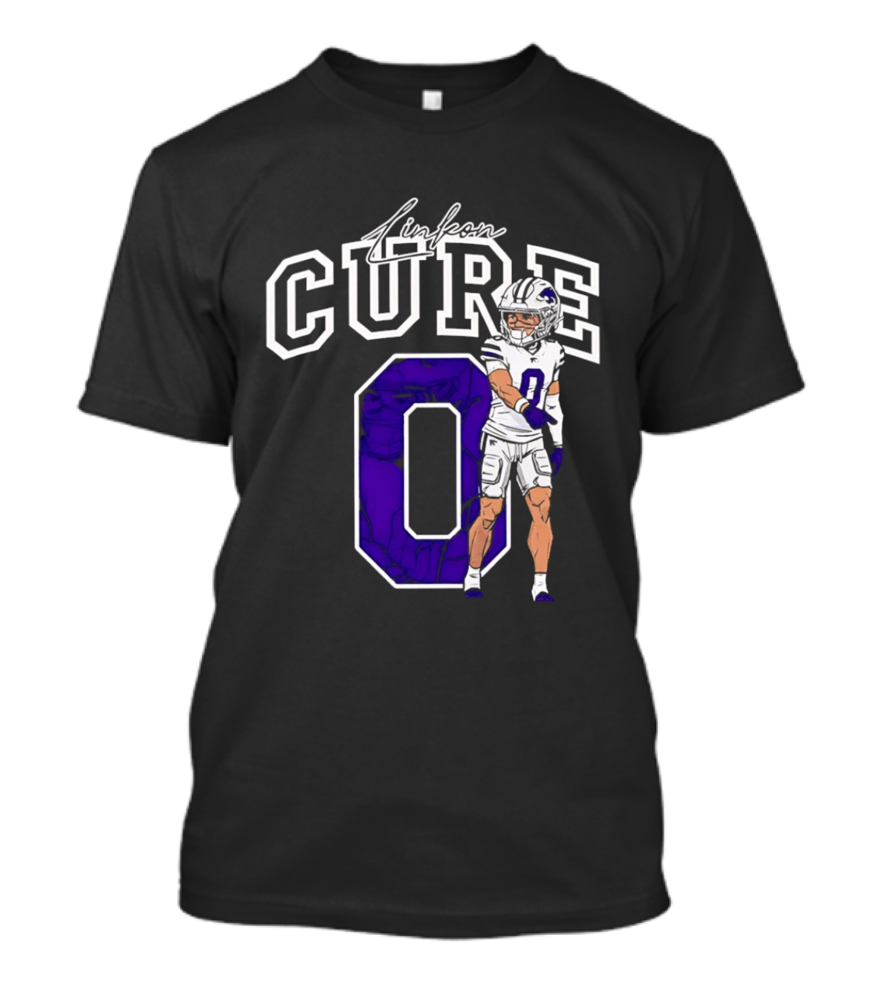 Kansas State University Linkon Cure 0 Football Player T-Shirt