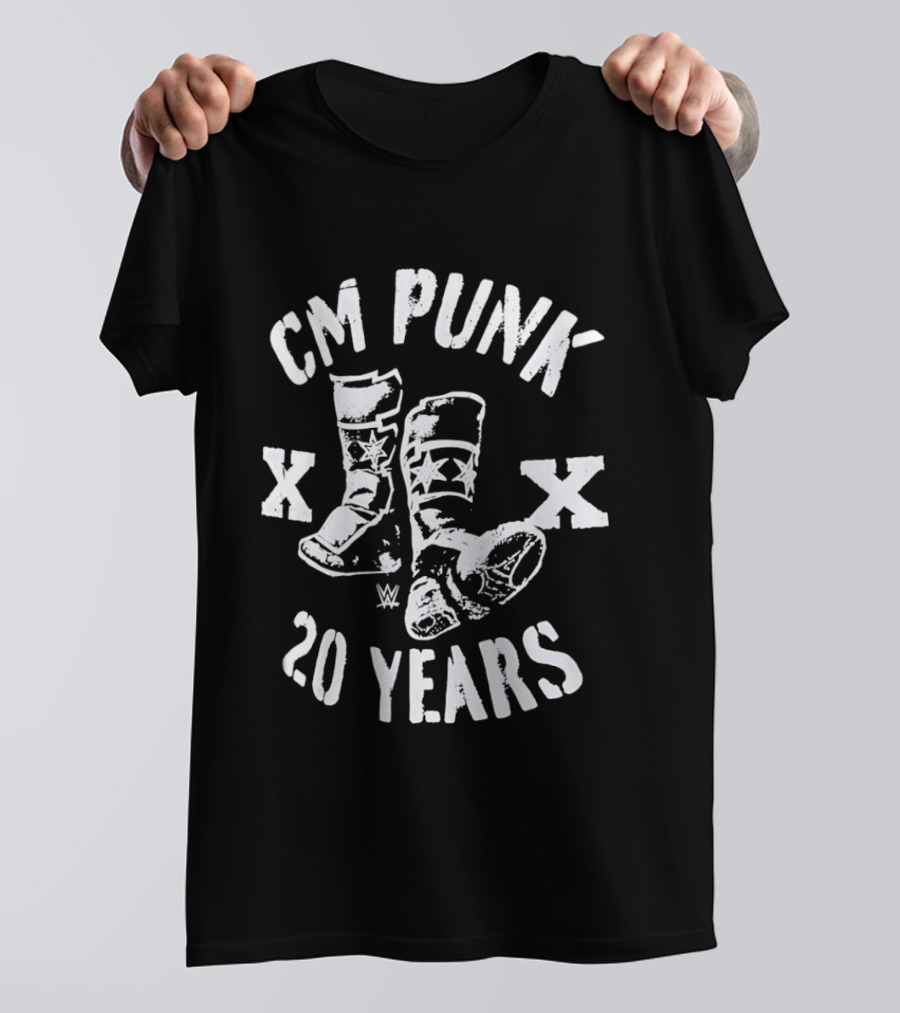 CM Punk 20 Years WWE Boots XX T-Shirt