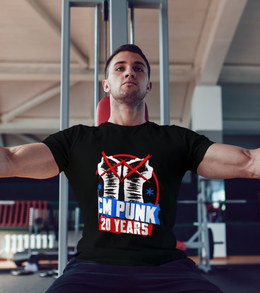 CM Punk 20 Years WWE Fists T-Shirt
