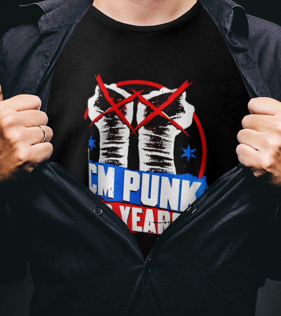 CM Punk 20 Years WWE Fists T-Shirt