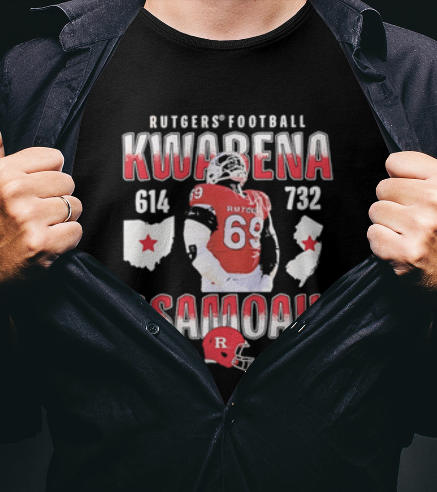 Kwabena Asamoah Rutgers Football 69 Ohio New Jersey 614 732 T-Shirt