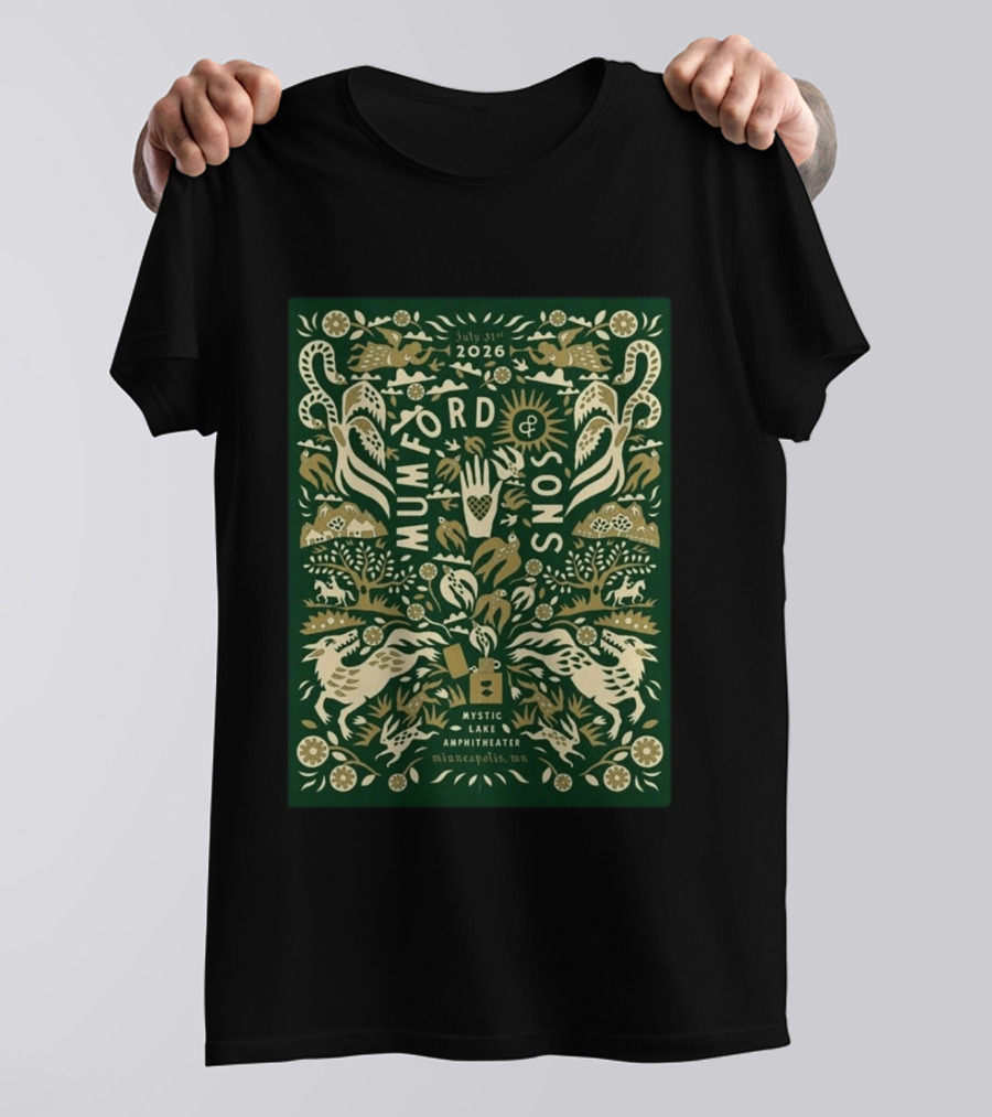 July 31 2026 Mumford And Sons Mystic Lake Amphitheater Minneapolis MN T-Shirt