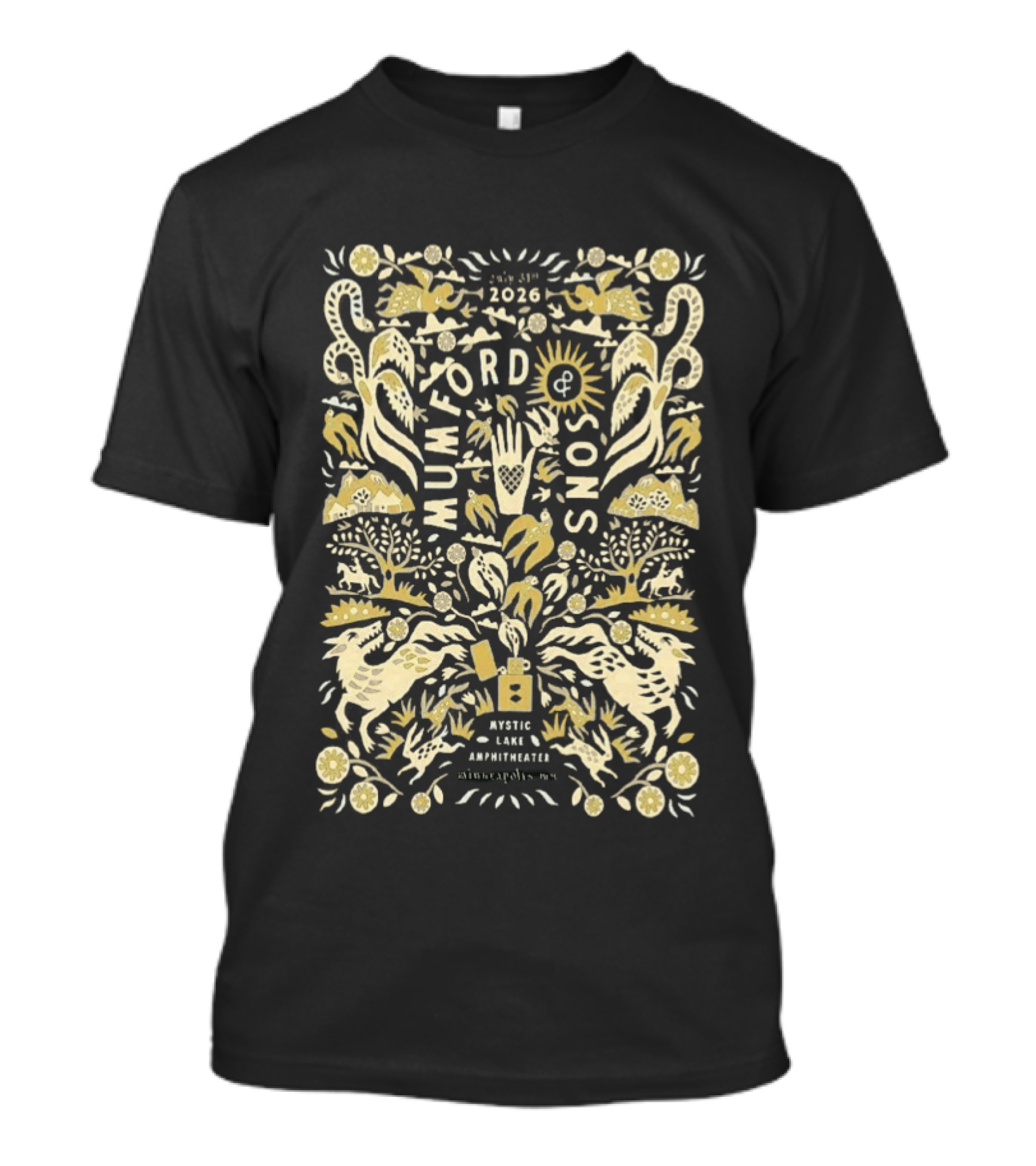 Mumford And Sons Prizefighter Tour Mystic Lake Amphitheater Minneapolis MN July 31 2026 T-Shirt