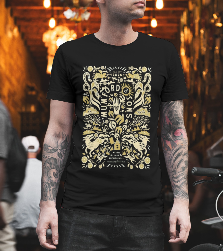 Mumford And Sons Prizefighter Tour Mystic Lake Amphitheater Minneapolis MN July 31 2026 T-Shirt