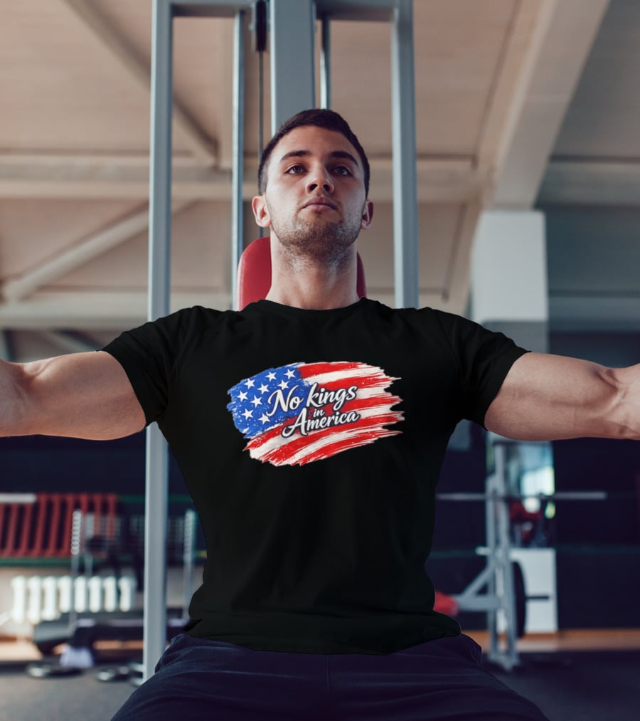 No Kings In America Patriotic Stars And Stripes T-Shirt